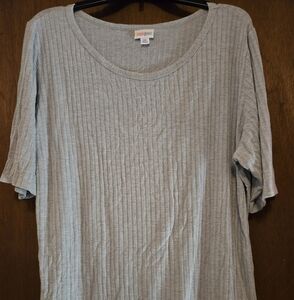 Gray Ribbed Women's Top
